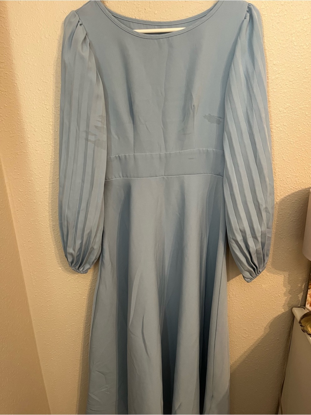 SHEIN Light Blue Puff Sleeve Maxi Dress